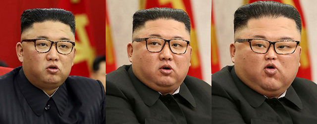 Het hoofd van Kim Jong Un wordt steeds boller.