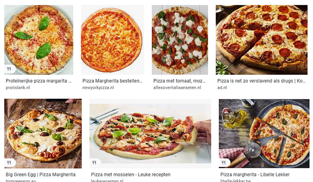 Diverse pizza's op Google.