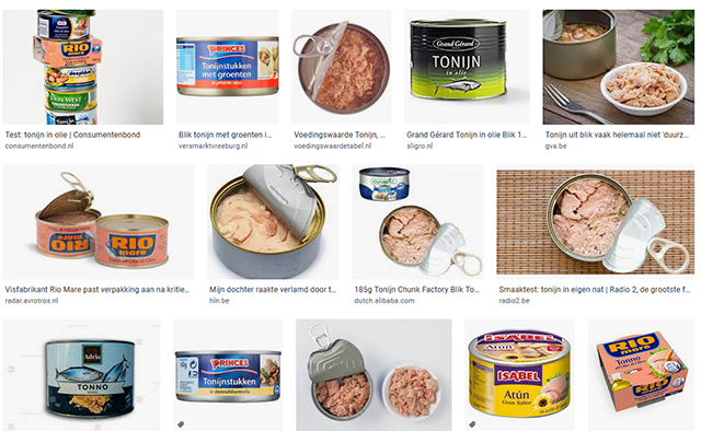 Verschillende merken tonijn in blik.
