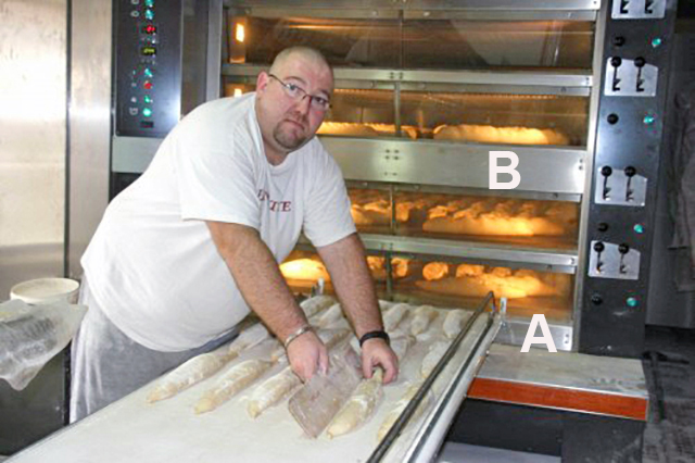 Een moderne bakkersoven, met verschillende lagen waarin gebakken kan worden boven elkaar.